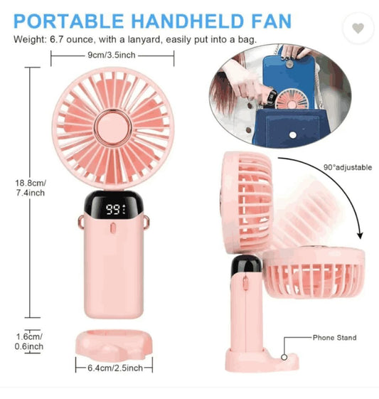 Handheld Fan with LED Display