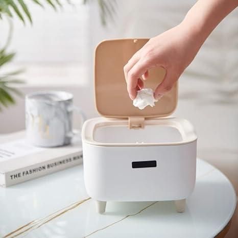 Stylish Desktop Push Button Trash Bin