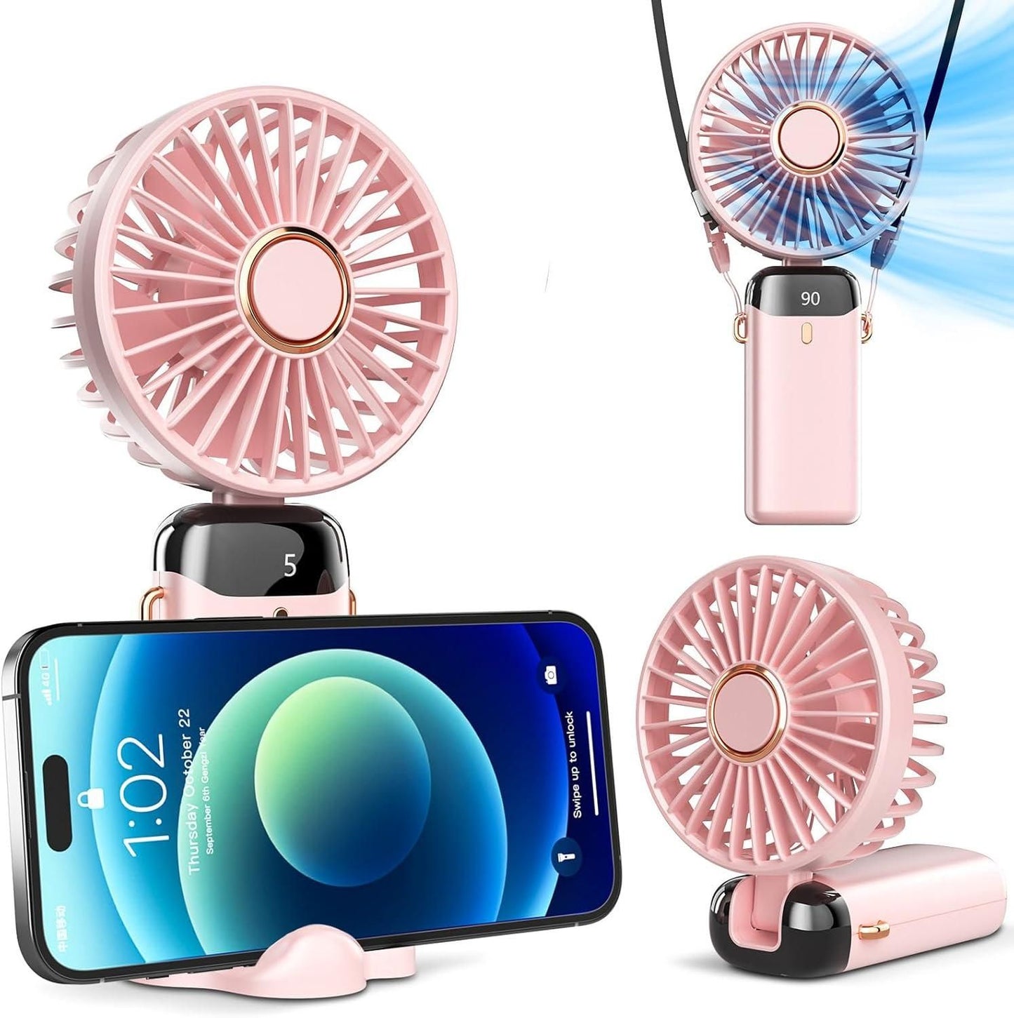 Handheld Fan with LED Display